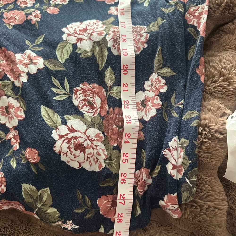 Absolutely Famous Navy Floral and Striped Long Sleeve Tee - Picture 6 of 6